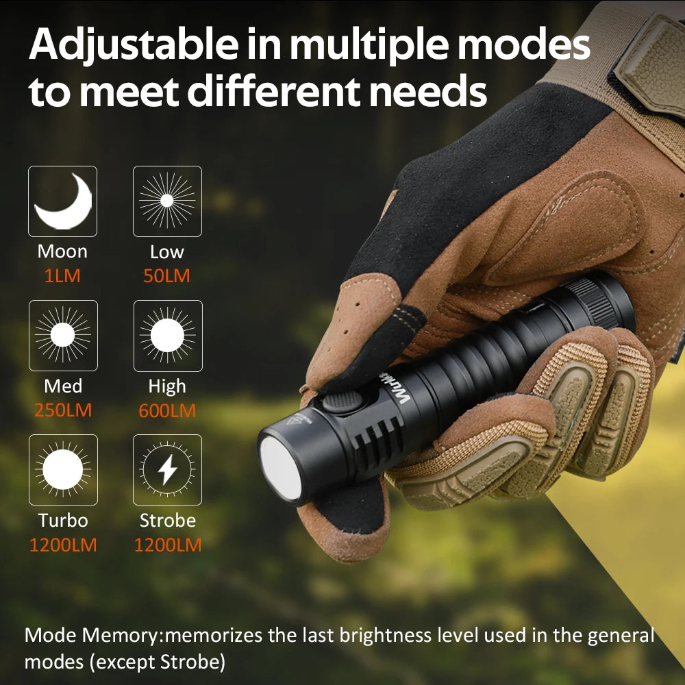 Wurkkos FC11C USB-C Rechargeable 18650 EDC Flashlight IP68 Magnetic Tail