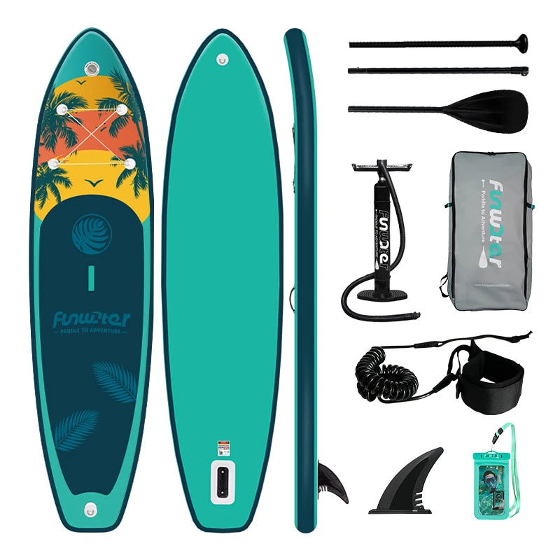 FUNWATER Inflatable Paddle Board Ultra-Light Stand-Up Paddle Board Surfboard for All Skill Levels With SUP Accessories 320-350cm by S And B Enterprise