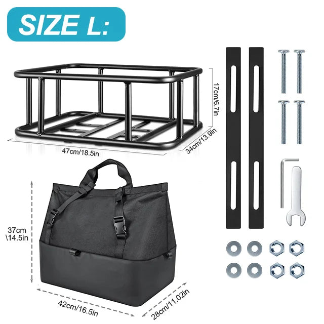 NEWBOLER E-Bike Cargo Rack Bag Large Capacity Rear Bike Basket by S And B Enterprise