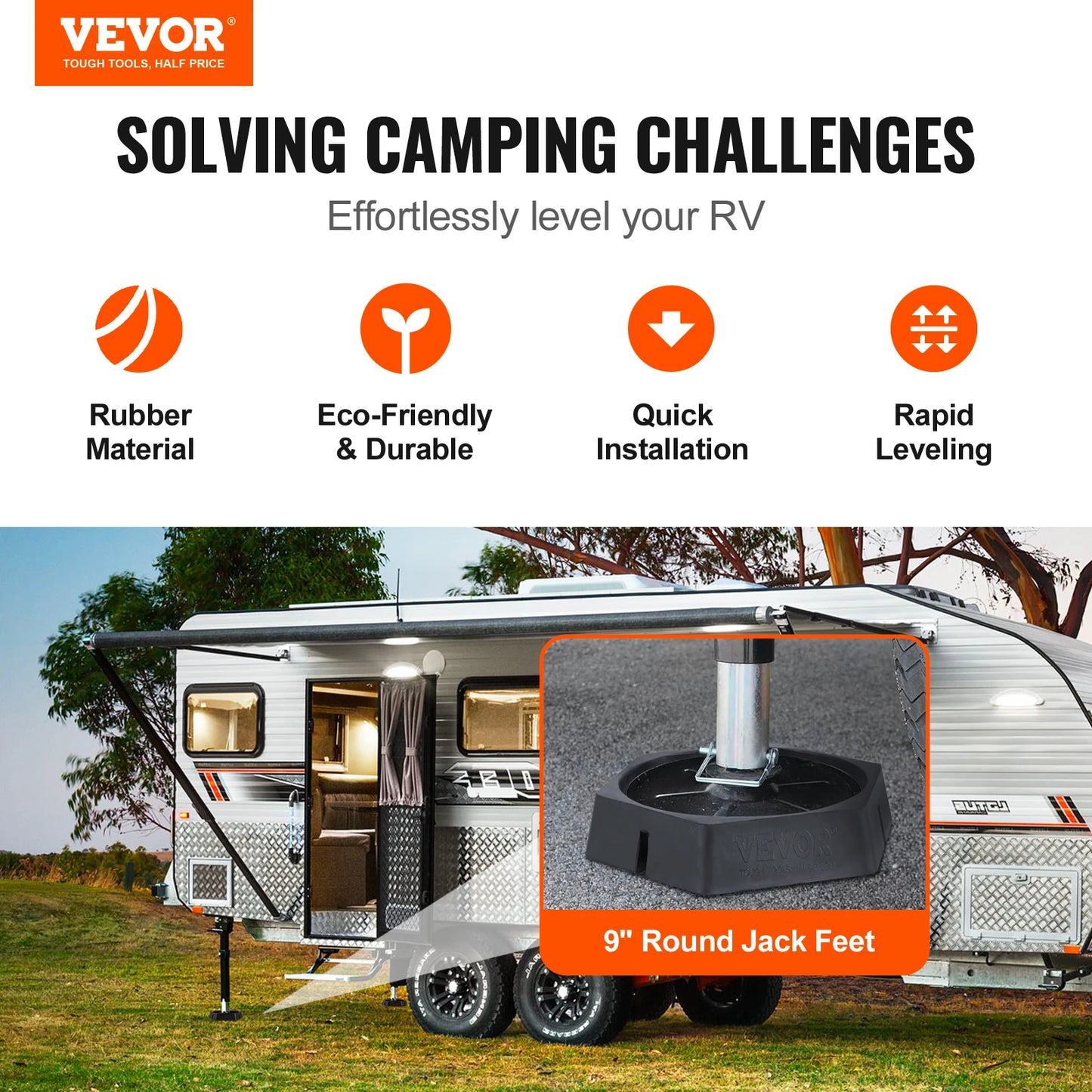 SucceBuy RV Leveling Pads Round Landing Feet Jack Stabilizers