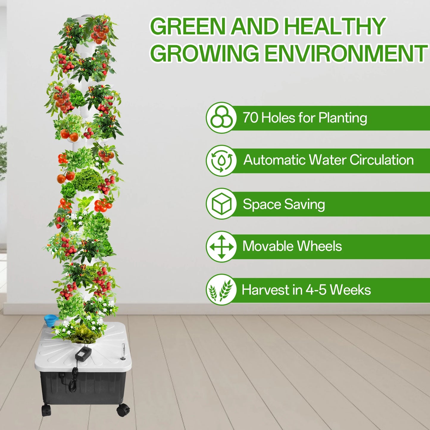 Hydroponic Tower Garden 70 Plant Vertical Growing System
