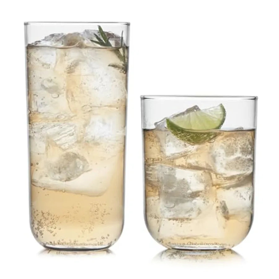 Classic Rocks Glasses and Tumblers Set Dishwasher Safe Drinkware by S And B Enterprise