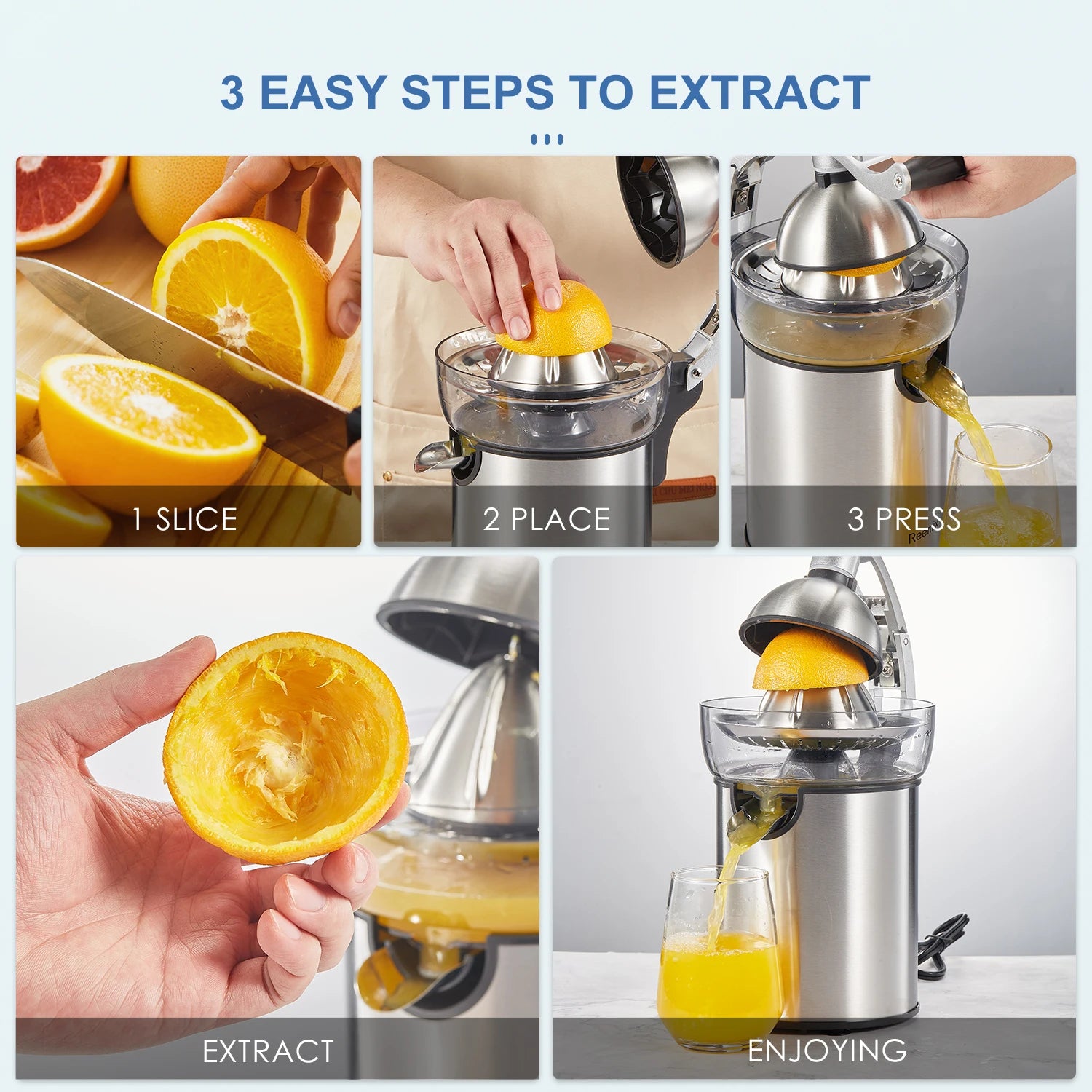 Electric Citrus Juicer Die Cast Zinc Shell With Two Cones by S And B Enterprise