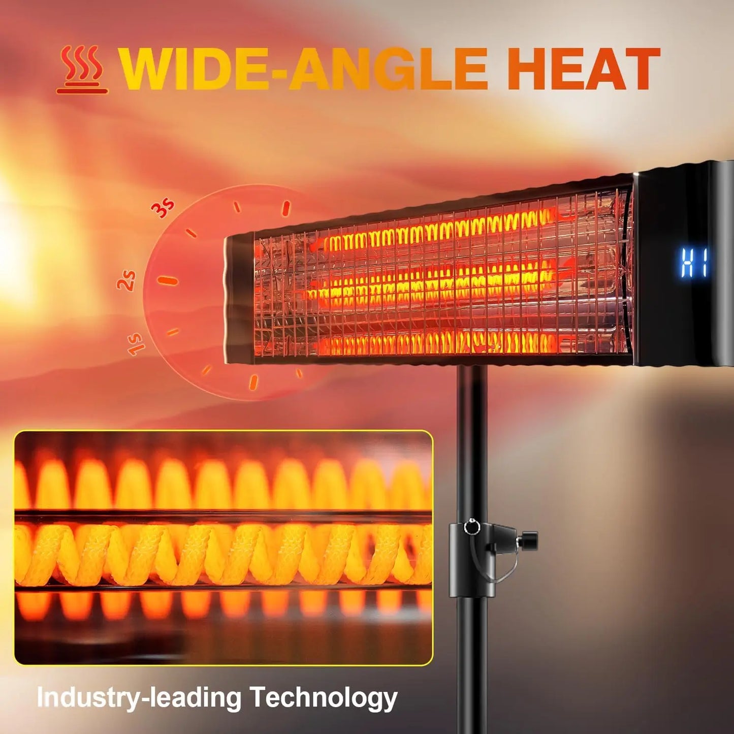 Electric Patio Heater 1500W Infrared Outdoor CSA Certified Mounts by S And B Enterprise