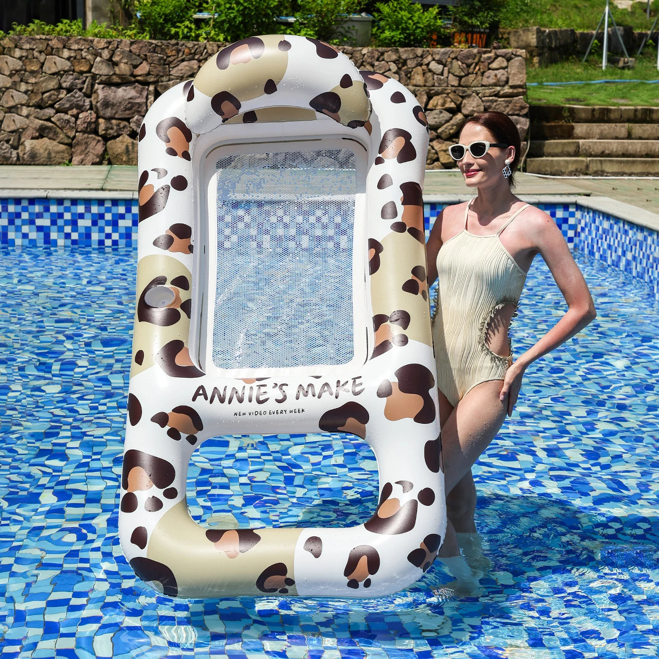 Inflatable Pool Float With Cup Holders And Sun Canopy by S And B Enterprise