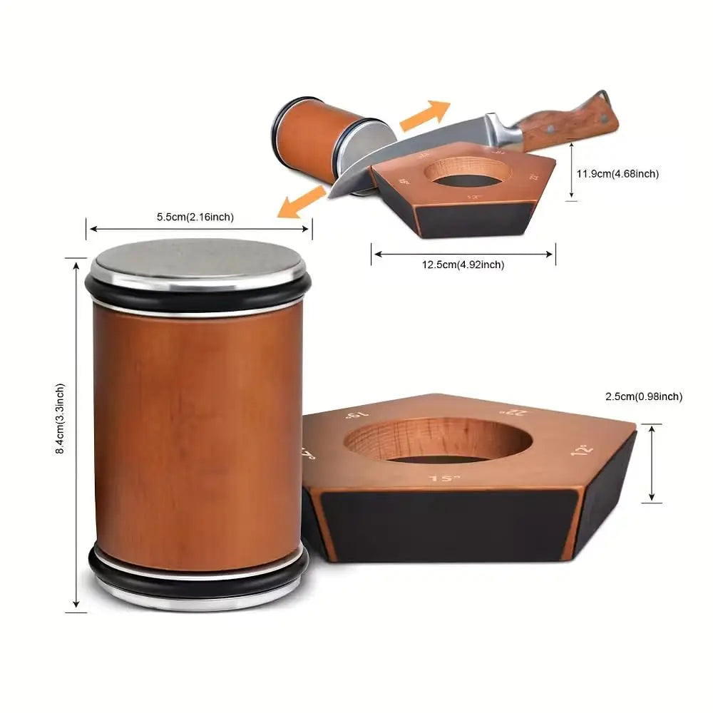Roller Knife Sharpener Set With Magnetic Angle Guide Diamond Stones by S And B Enterprise