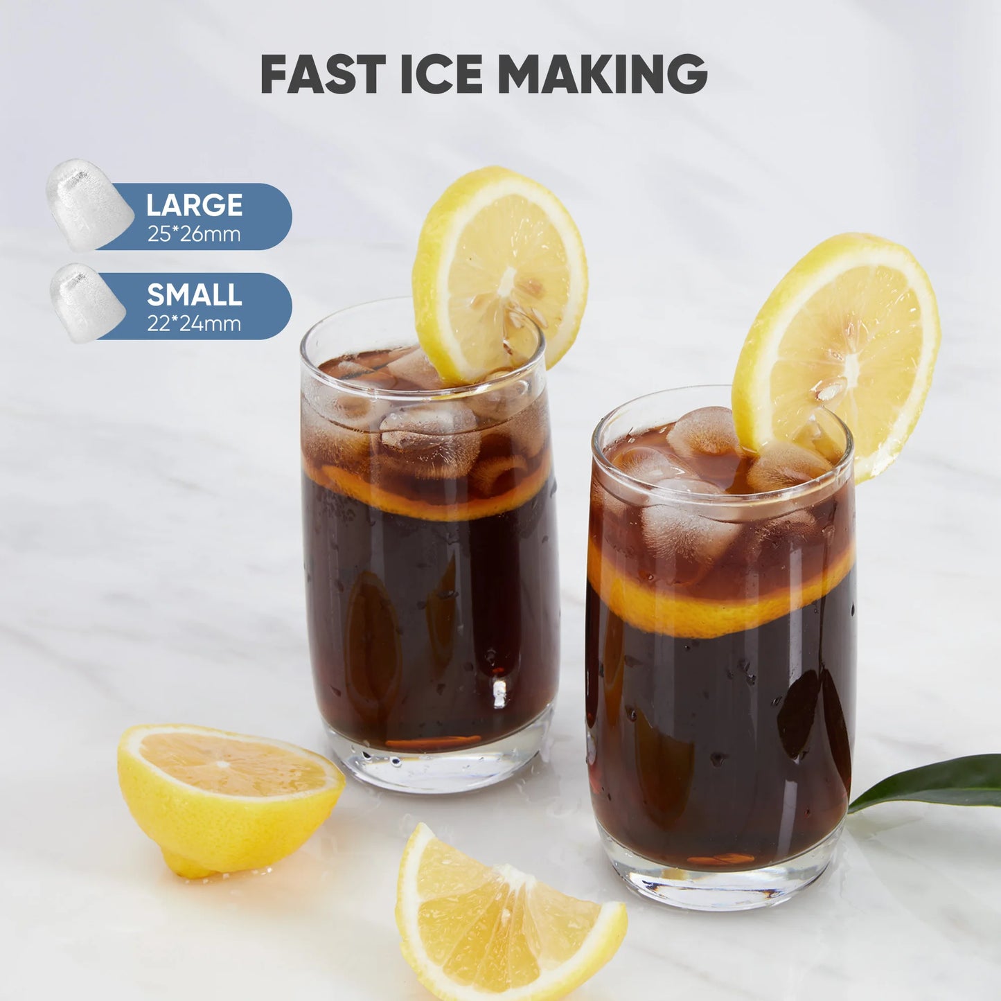 JHK Portable Kitchen Ice Machine Countertop Ice Maker with Handle 9 Bullet Ice Cubes Ready in 6 Mins Self-Cleaning Quiet Compact Ice Maker for Home Camping by S And B Enterprise