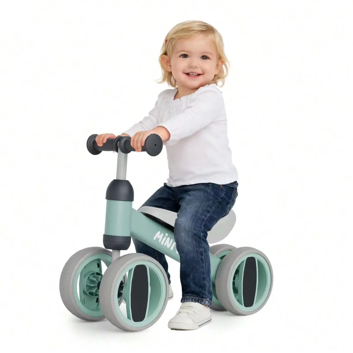 C1 Toddler Balance Bike 4-Wheel No-Pedal Ride On Toy by S And B Enterprise
