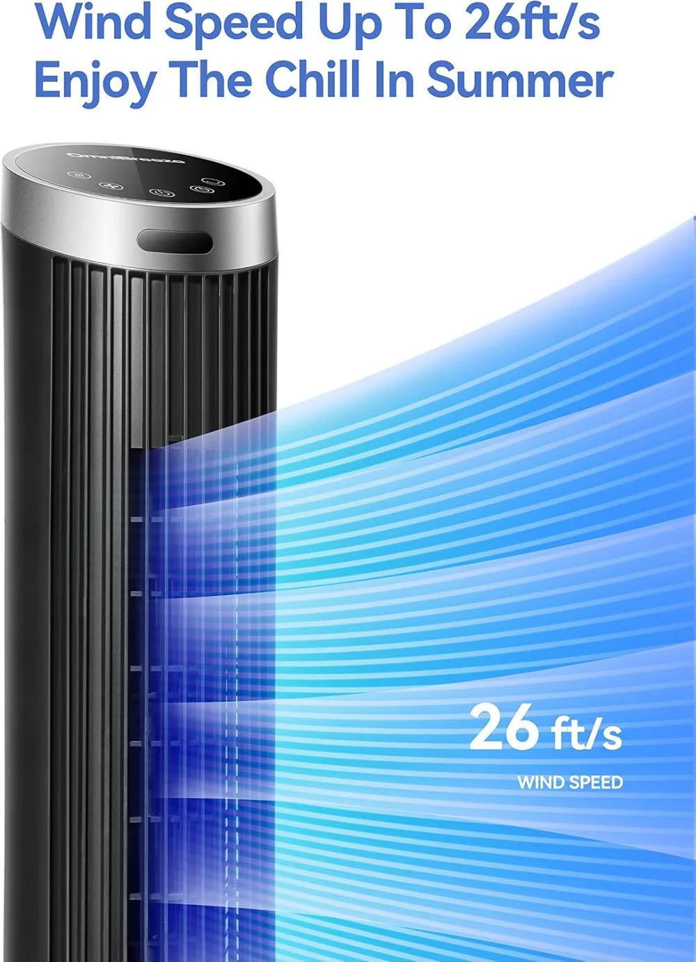 36 Inch Tower Fan with Remote, LED Display, Quiet Bladeless Floor Fan for Living Room & Bedroom by S And B Enterprise