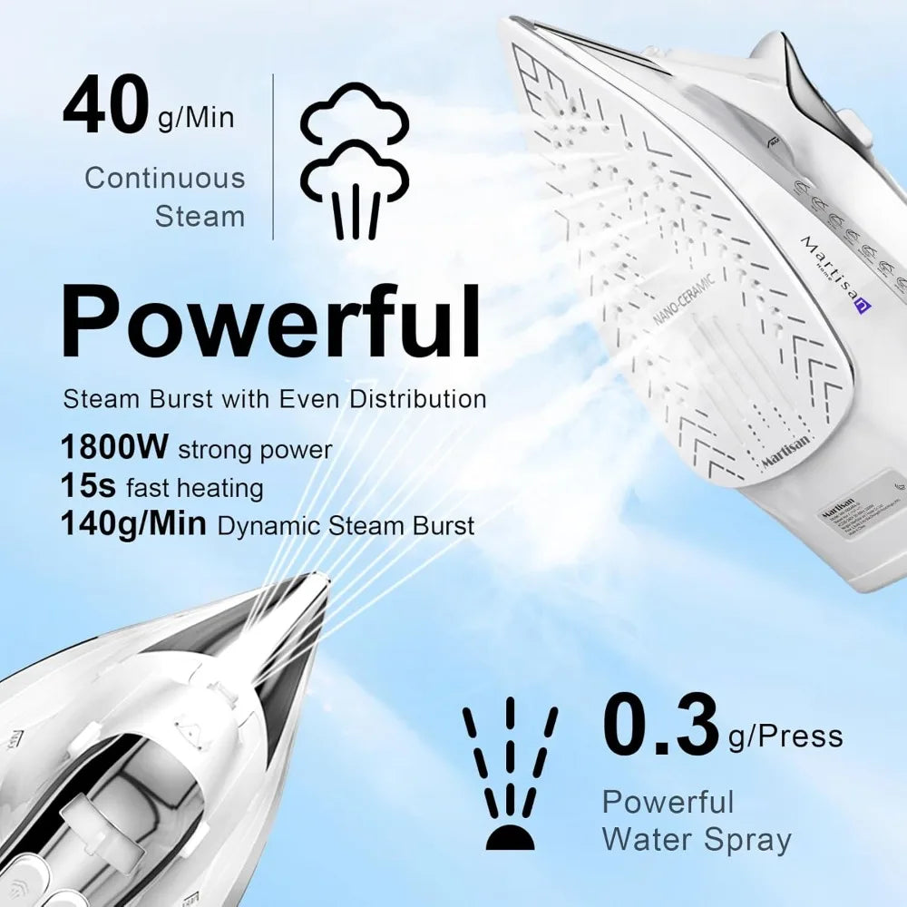 1800W Steam Iron With Nano Ceramic Soleplate And Auto Off by S And B Enterprise