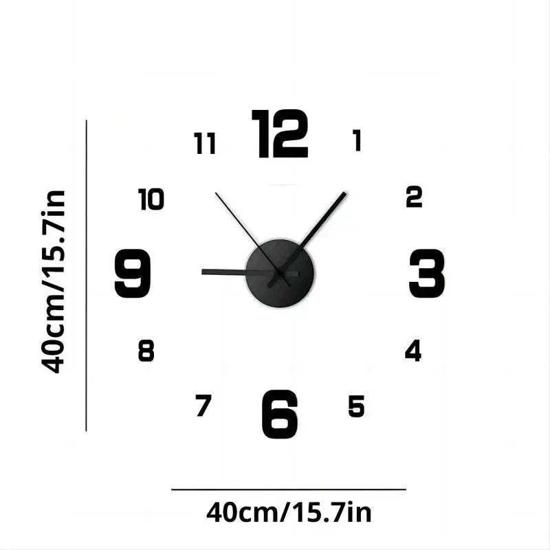 Creative Frameless DIY Wall Clock Wall Decal Home Silent Clock Living Room Office Wall Decoration by S And B Enterprise