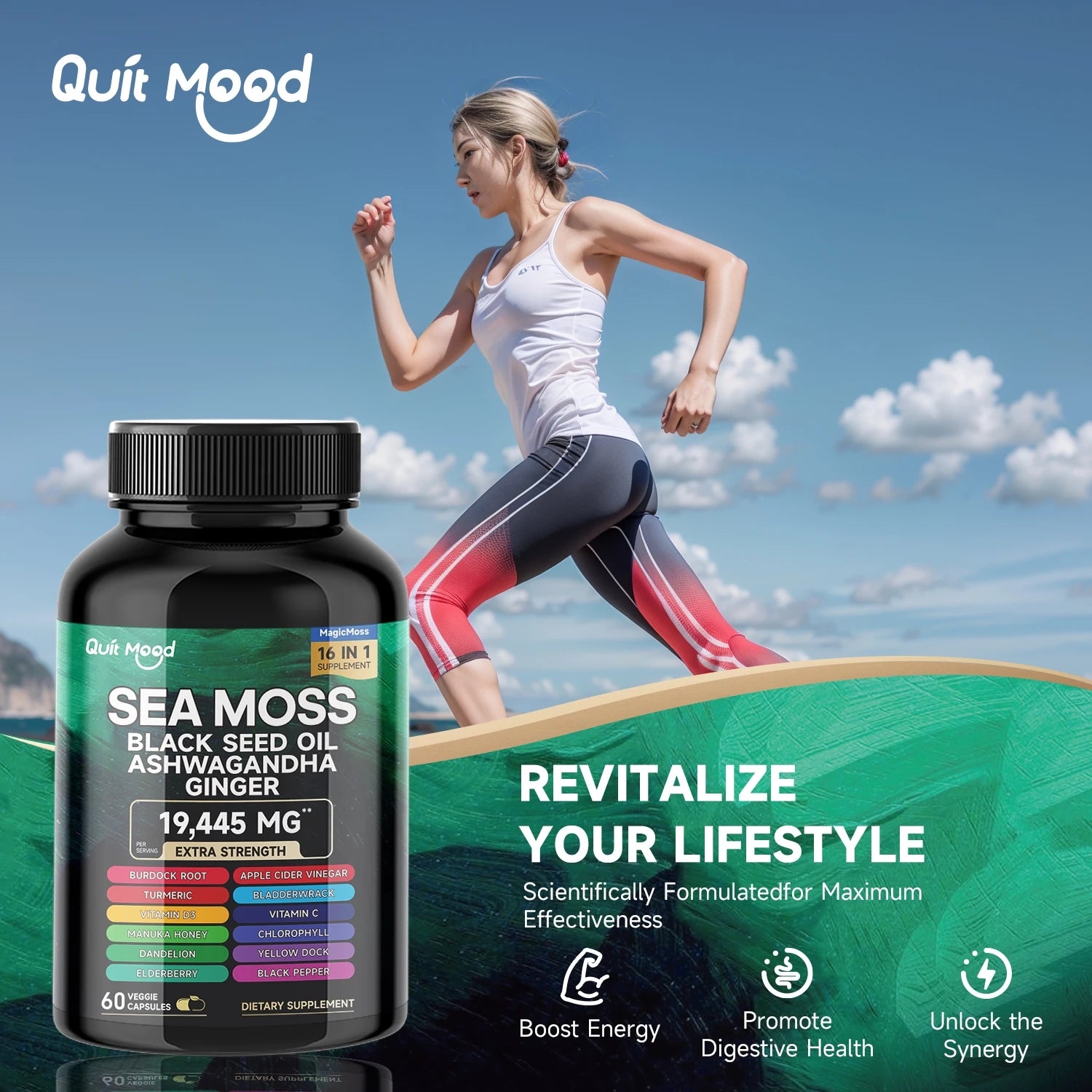 Quit Mood Sea Moss And Black Seed Oil Herbal Capsules by S And B Enterprise