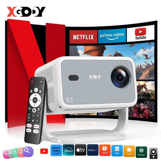 XGODY Netflix Official 4K Smart Projector With AI Voice Autofocus