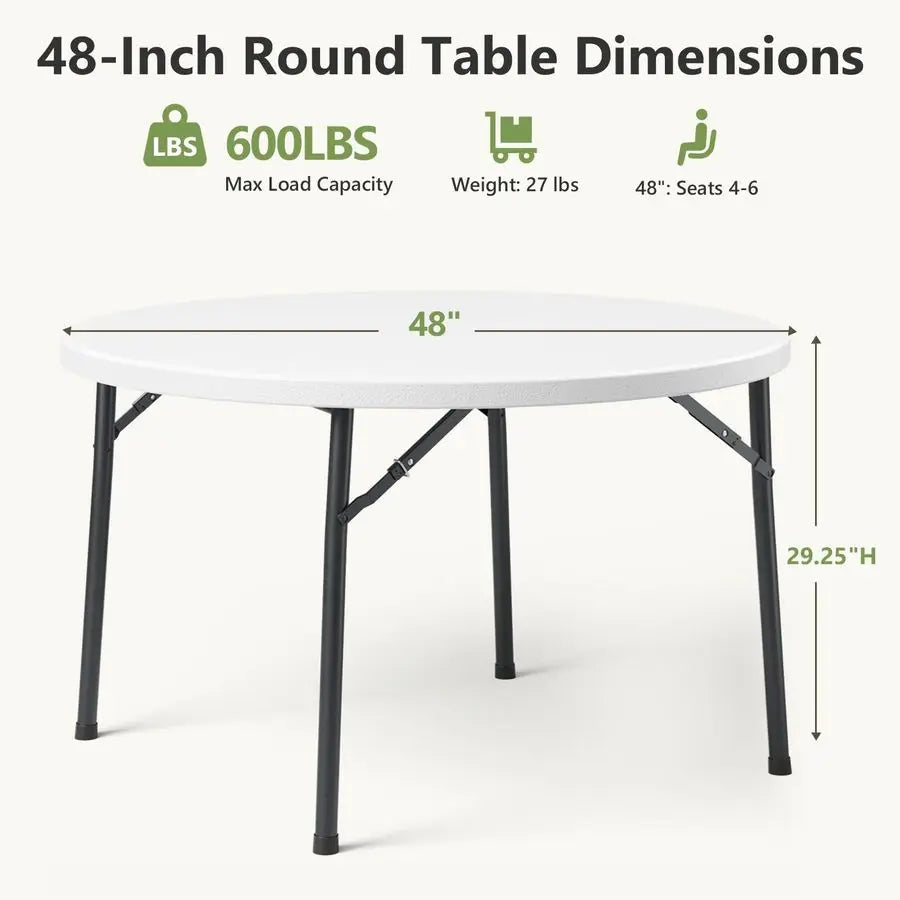 Folding Round Table Heavy Duty Plastic Banquet Table For Weddings