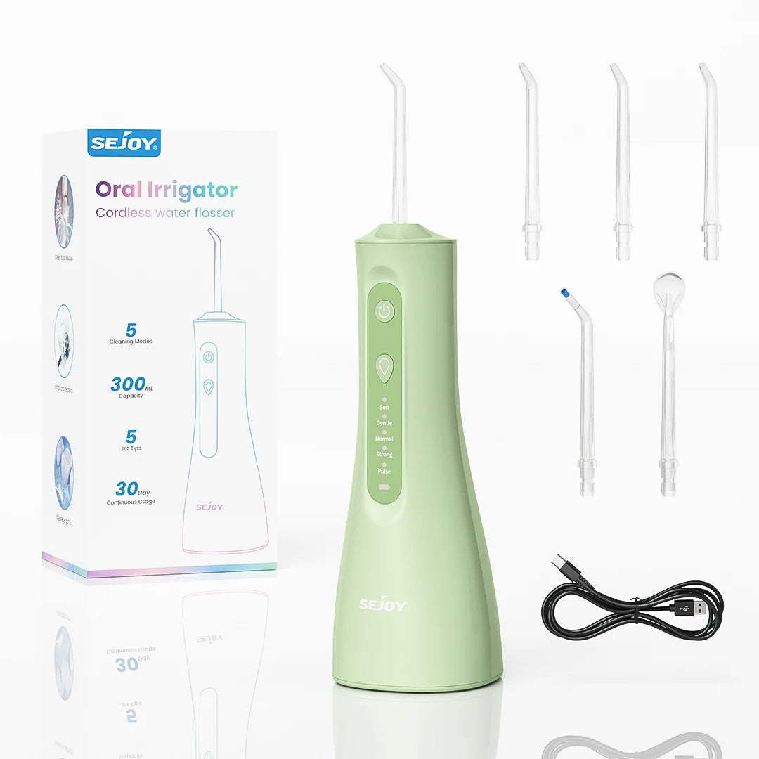 Sejoy Electric Water Flossers Oral Irrigator 5 Modes Portable Rechargeable by S And B Enterprise