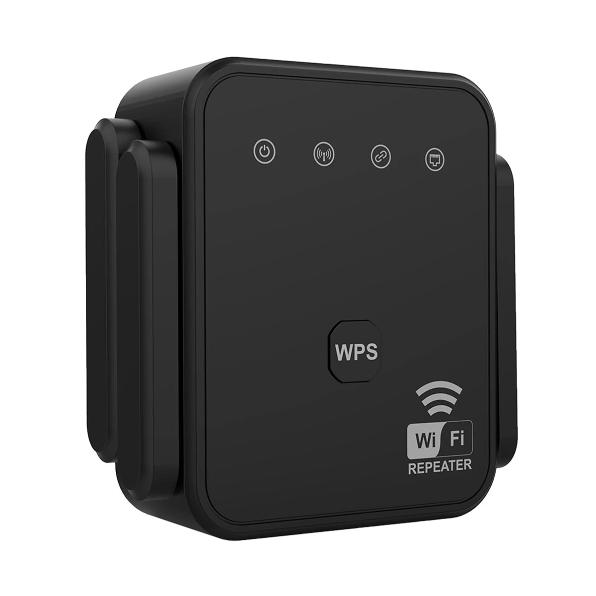 S And B Enterprise WiFi Repeater, black 300Mbps 2.4GHz wireless signal booster with WPS button and Ethernet port