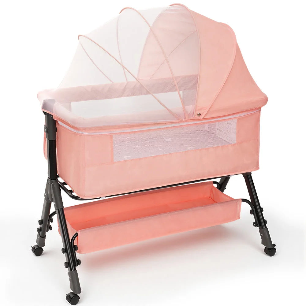 Portable Baby Bassinet Bedside Sleeper With 360 Degree Mesh Window by S And B Enterprise