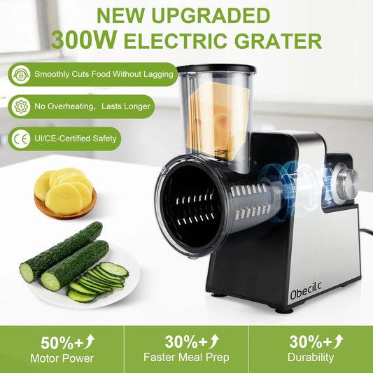 300W 7 in 1 Automatic Electric Vegetable Cutter Salad Shooter Slicer Shredder Grater for Cheese Carrot Cabbage Home Kitchen Food Prep Machine by S And B Enterprise