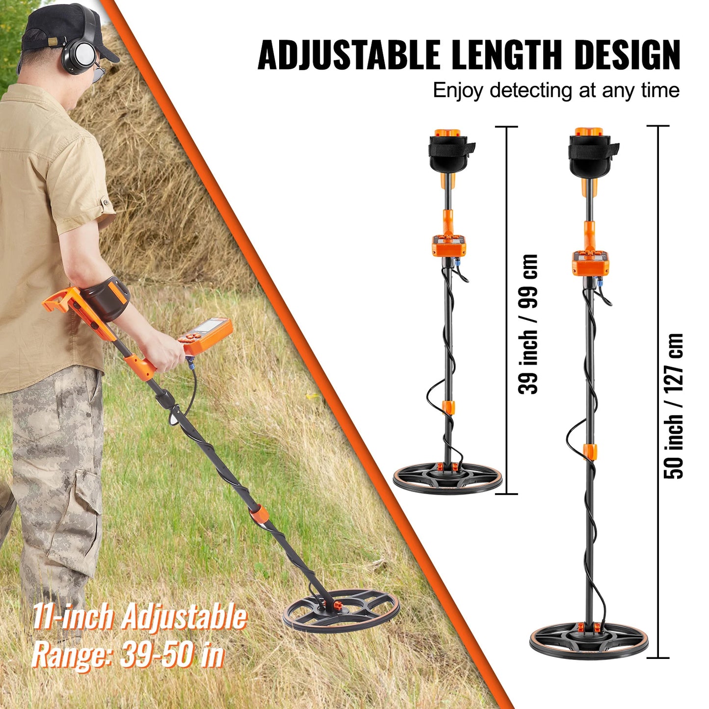 SucceBuy Rechargeable Metal Detector With IP68 Waterproof Coil LCD Display