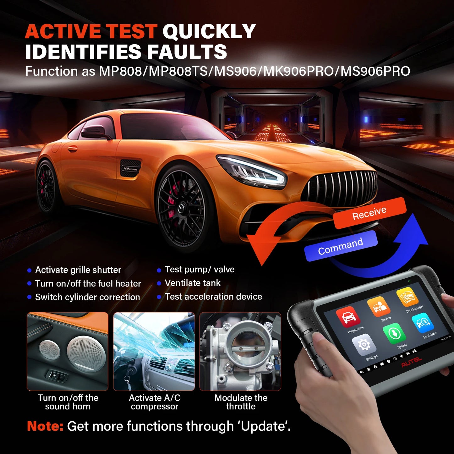 Autel MaxiCOM MK808KBT PRO OBD2 Diagnostic Tool Bidirectional Control