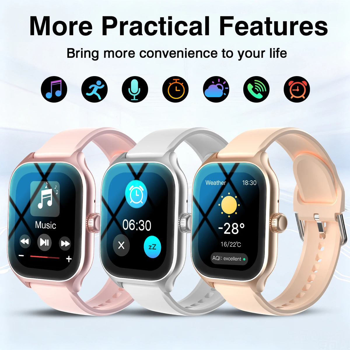 New Full-Touch High-Definition Men'S and Women'S Sports Smartwatch Features Wireless Dialing, Answering Calls, Motion Tracking and Music Control. Suitable for Android & IPhone,The First Choice for Gifts