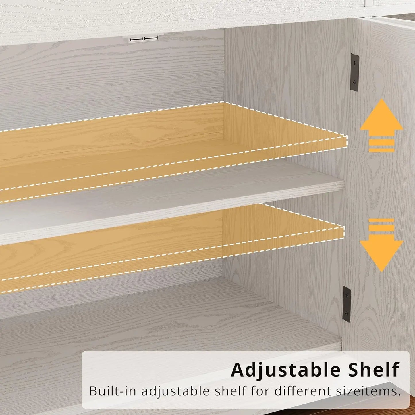 Ironck Buffet Cabinet With Storage Sideboard In Natural Wood by S And B Enterprise