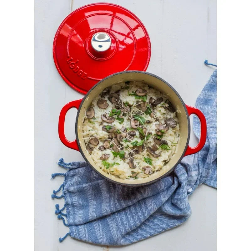 Lodge Cast Iron Enameled Dutch Oven For Everyday Cooking