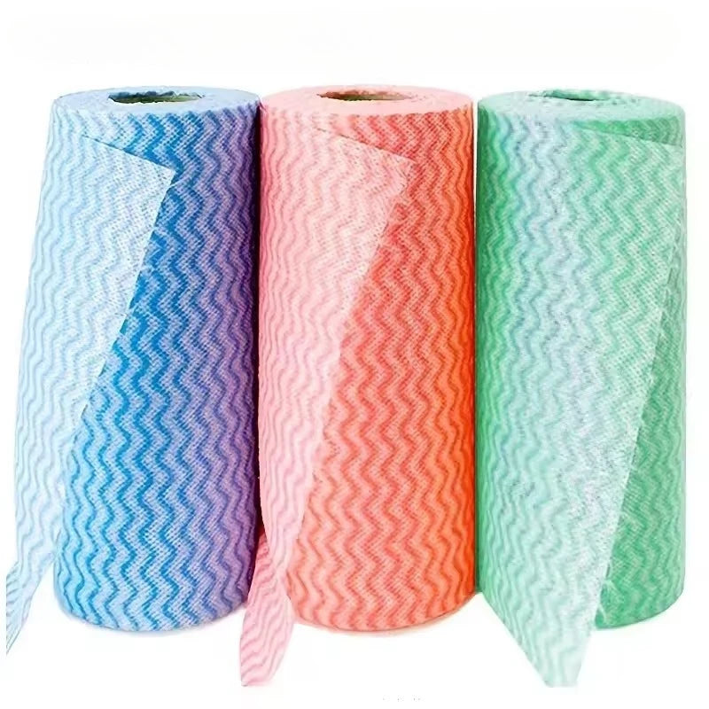 2/4Rolls Disposable Non-woven Cleaning Cloths Versatile Kitchen Living Room Use Washing Wiping Dirty Item Absorbent Towels by S And B Enterprise