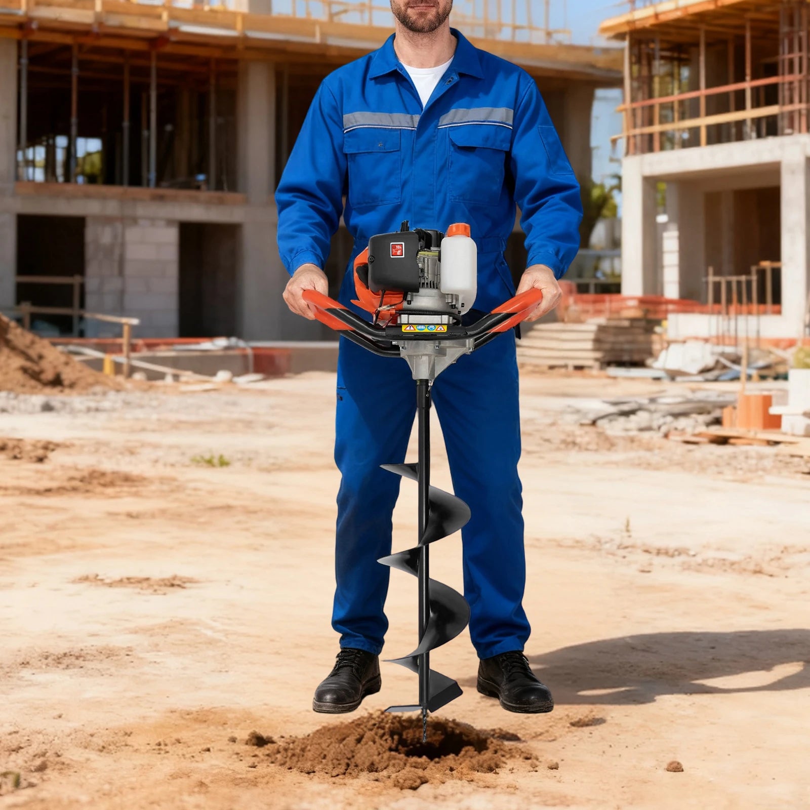 Gas Powered Post Hole Digger With Carbon Steel Bits by S And B Enterprise