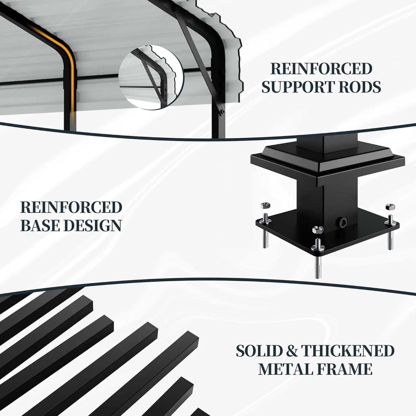 Heavy Duty Metal Carport With Galvanized Roof And Frame