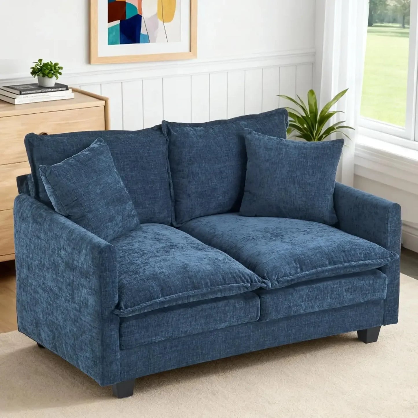 Cloud Loveseat Sofa Modern Upholstered Couch For Small Spaces