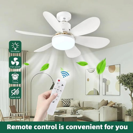 Ceiling Fan With Remote Control LED Light E27 Base by S And B Enterprise