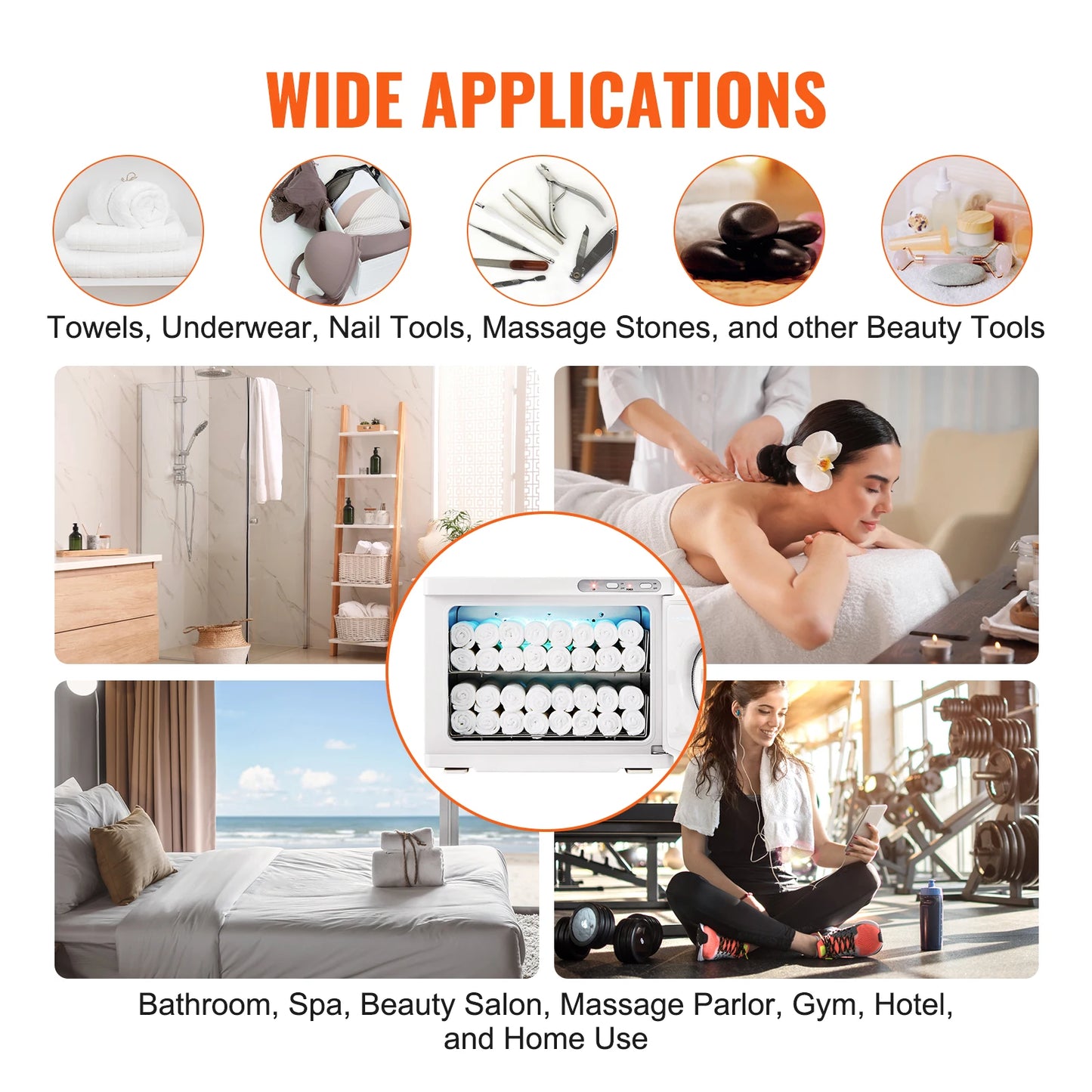 VEVOR Hot Towel Warmer See Through Window 2-in-1 Heating