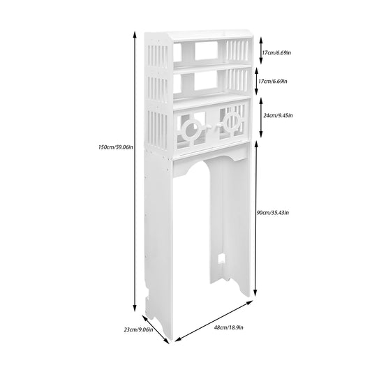 Bathroom Floor Cabinet 4 Tier Over The Toilet Storage Cabinet Bathroom Organizer 48x23x150cm by S And B Enterprise