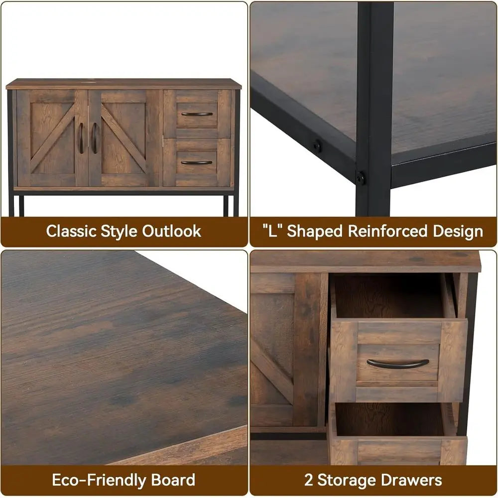 Bathroom vanity cabinet 36-inch rustic farmhouse with sink, S And B Enterprise, with two drawers and cabinet doors.