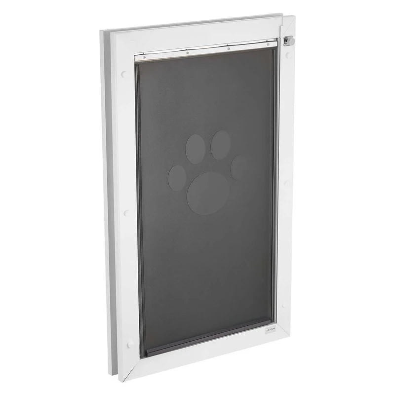 Pet Door X-Large by S And B Enterprise, white frame with three magnetic flaps and metal construction