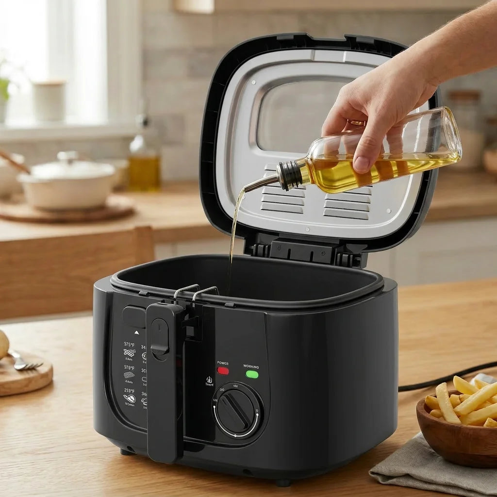 CACHOO 1600W Electric Deep Fryer With Adjustable Temperature