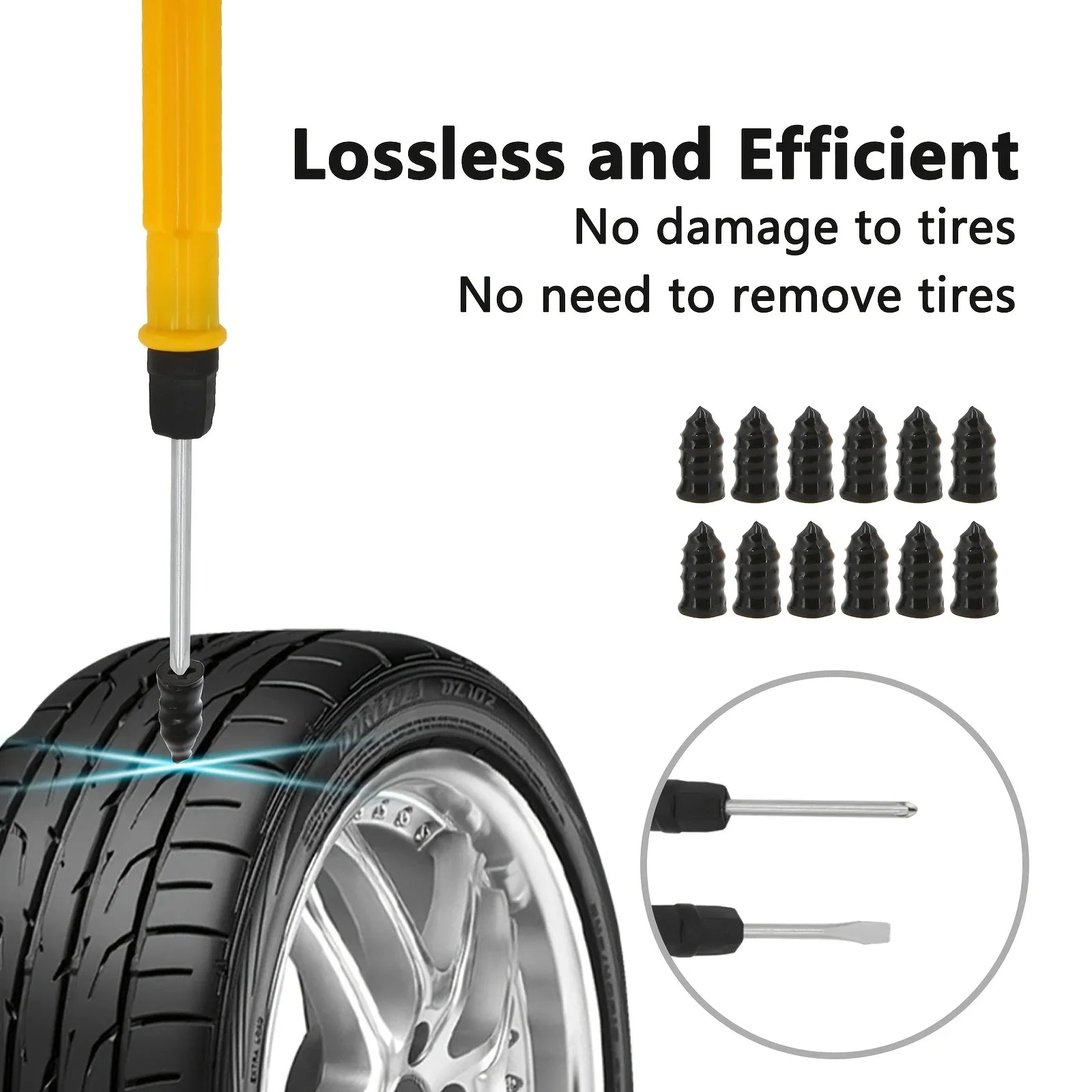 Car Motorcycle Tire Repair Kit 132 Piece Puncture Emergency Set by S And B Enterprise