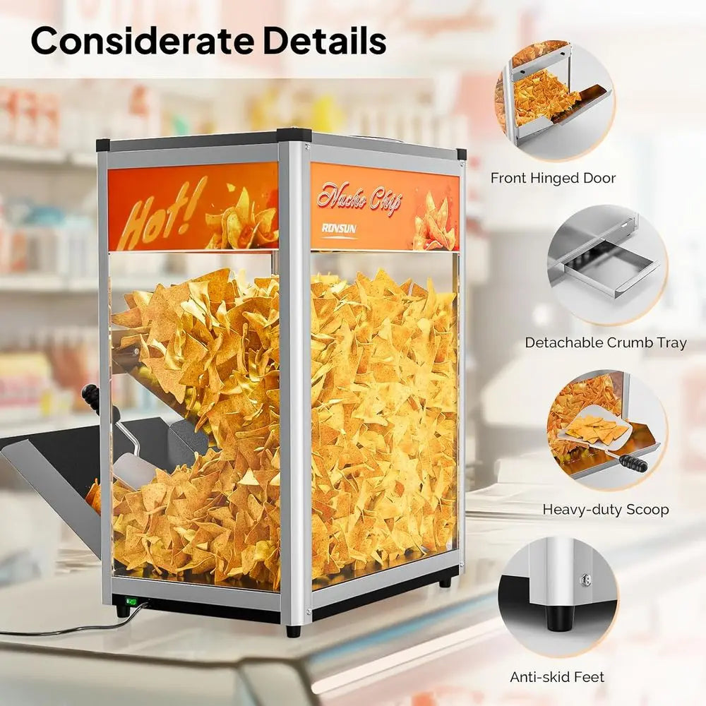 Nacho Chip Warmer Display Case With Warming Light And Glass Door by S And B Enterprise