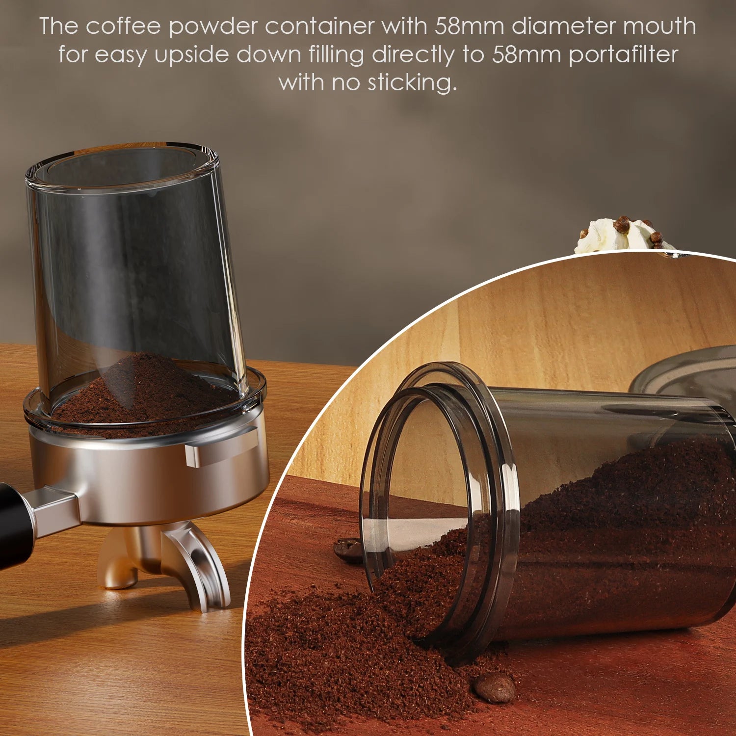 BioloMix electric conical burr coffee grinder by S And B Enterprise, silver with clear hopper, 48 settings
