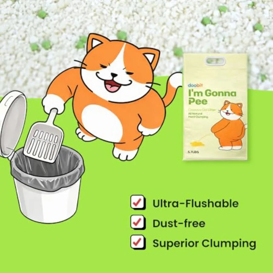 Cassava Cat Litter 100 Natural Eco Friendly Fast Clumping Clay Mixable