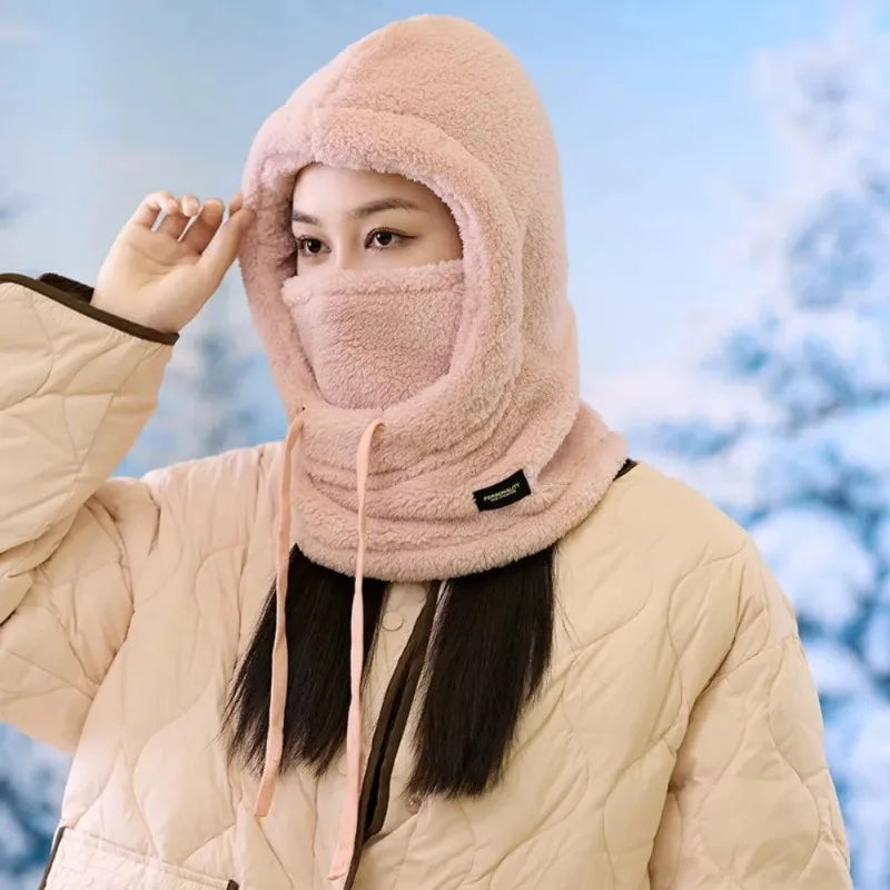 Unisex Winter Thermal Balaclava Ski Mask With Drawstring Windproof
