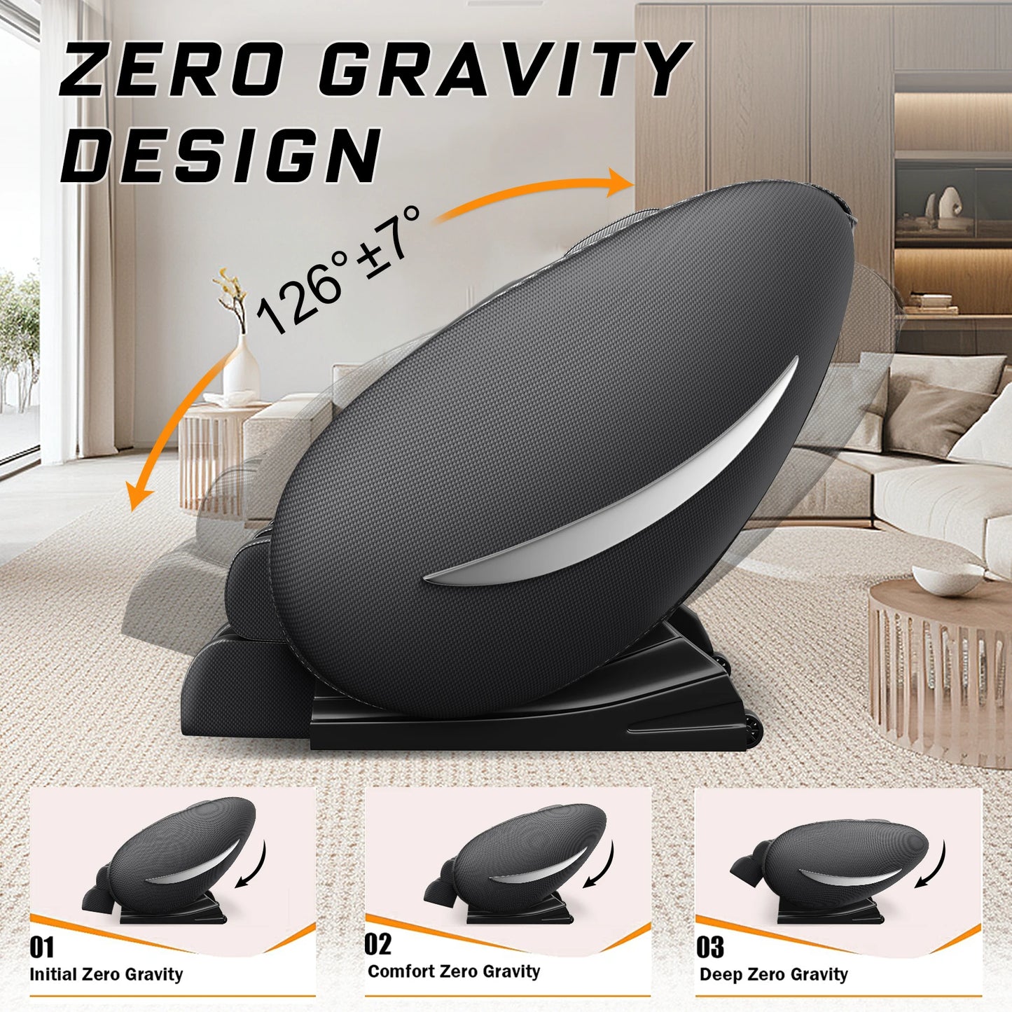 BILITOK Massage Chair Recliner With Bluetooth Zero Gravity And Heating