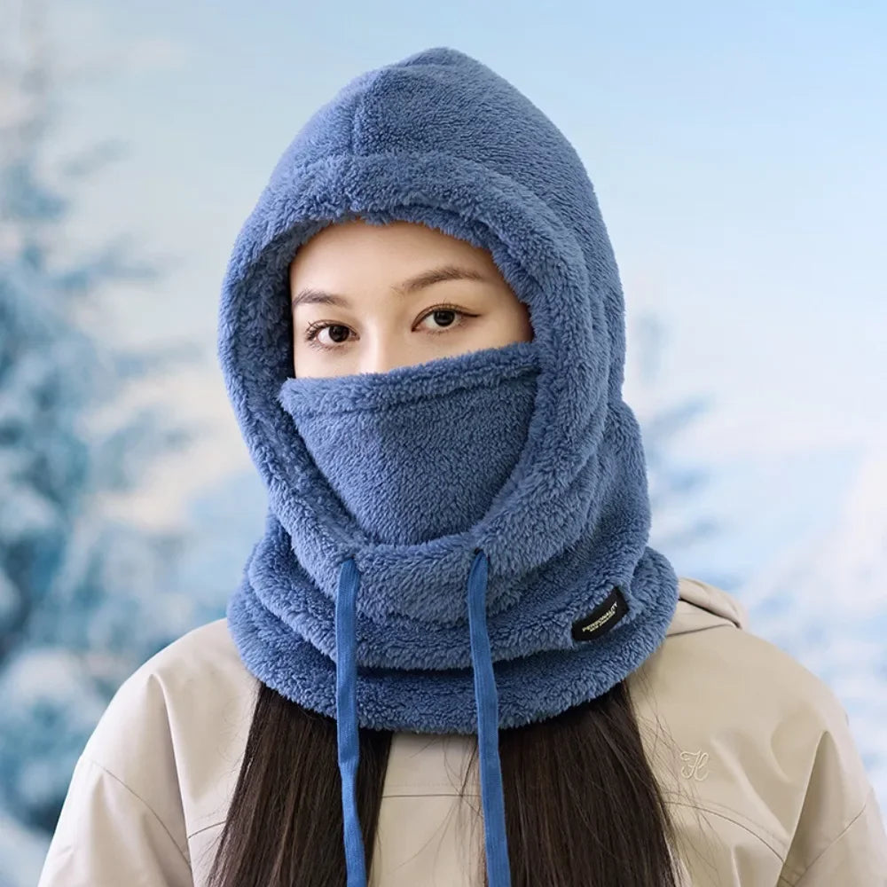 Unisex Winter Thermal Balaclava Ski Mask With Drawstring Windproof