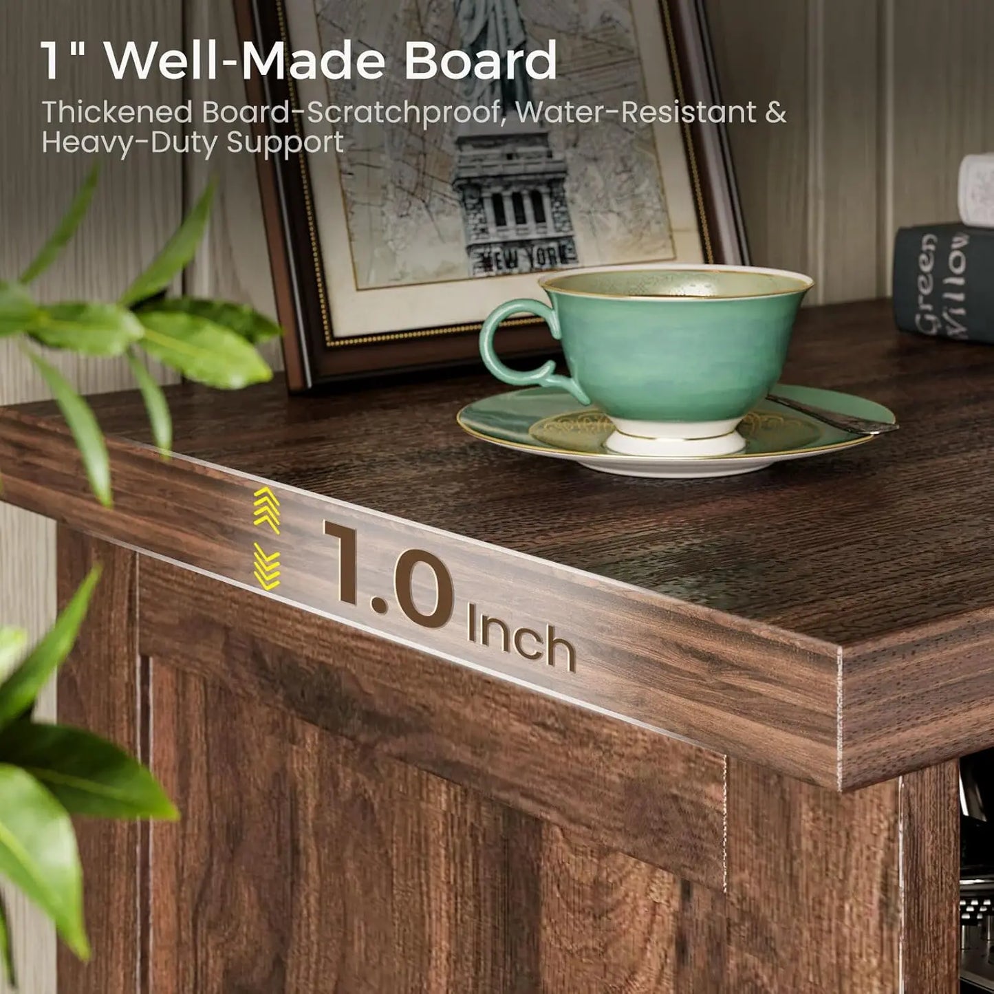 BIANXIANG Farmhouse TV Stand With Power Outlet And LED Lighting by S And B Enterprise