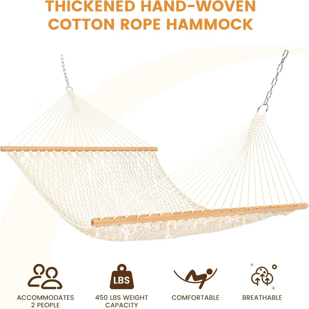 Outdoor Rope Hammock With Spreader Bar And Durable Straps by S And B Enterprise