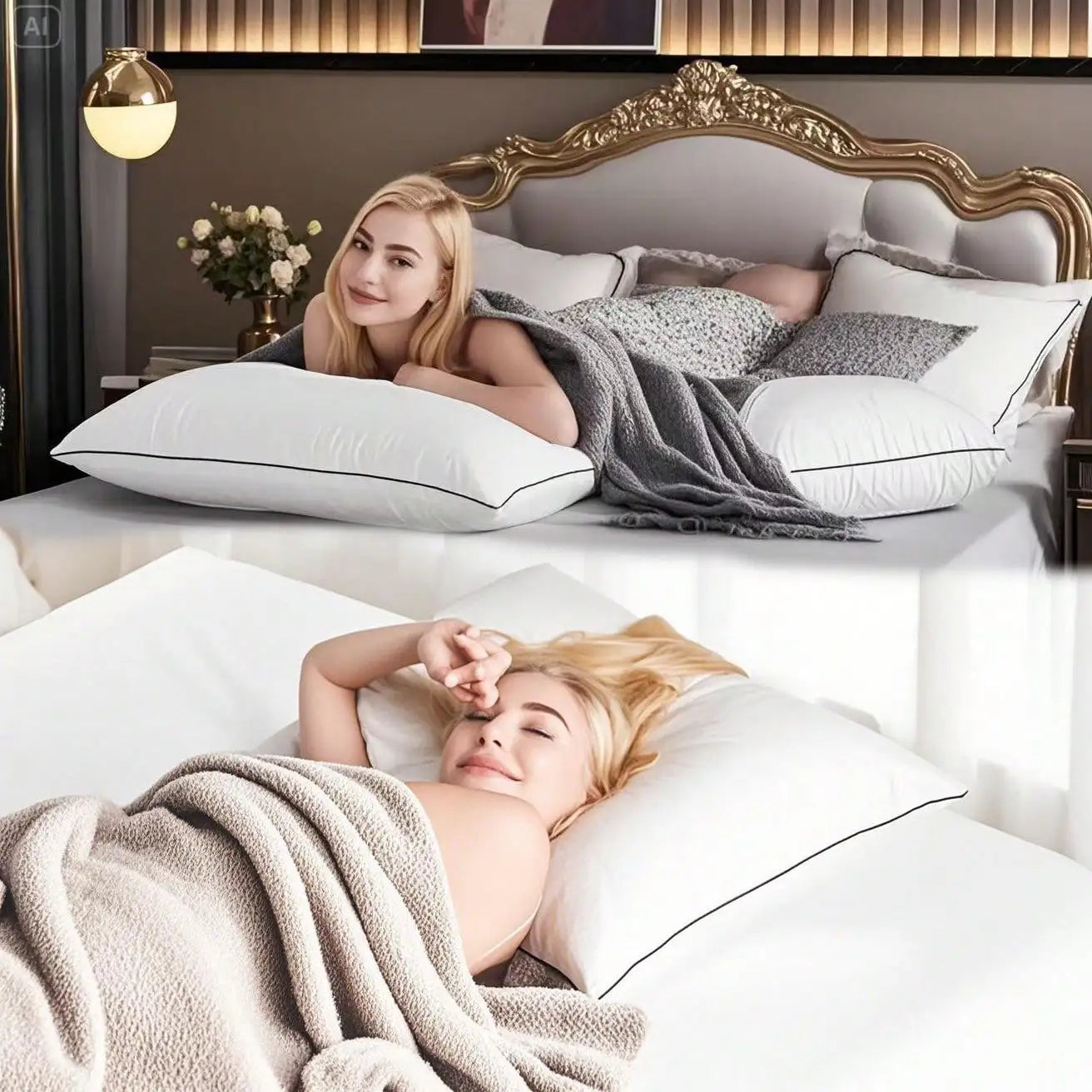 Deluxe Hotel Quality Pillows With Neck Support Hypoallergenic by S And B Enterprise