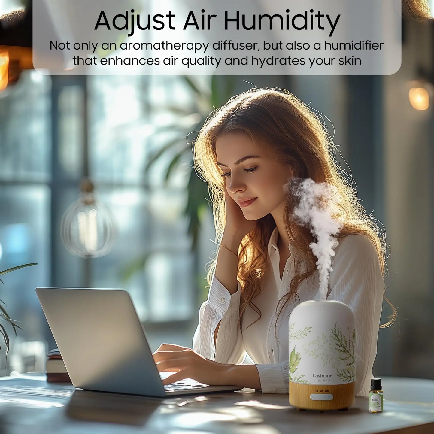 Essential Oil Diffuser Ultrasonic Aromatherapy Humidifier Auto Shut Off Jasmine by S And B Enterprise