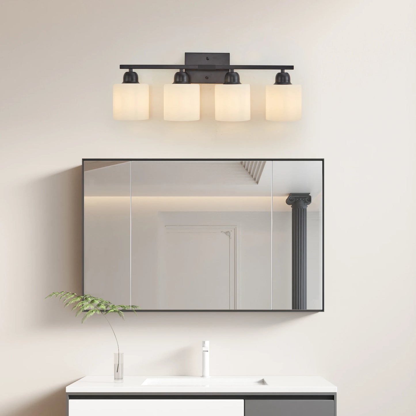 ARLGSITE Bathroom Vanity Light Fixture Over Mirror Glass Shade