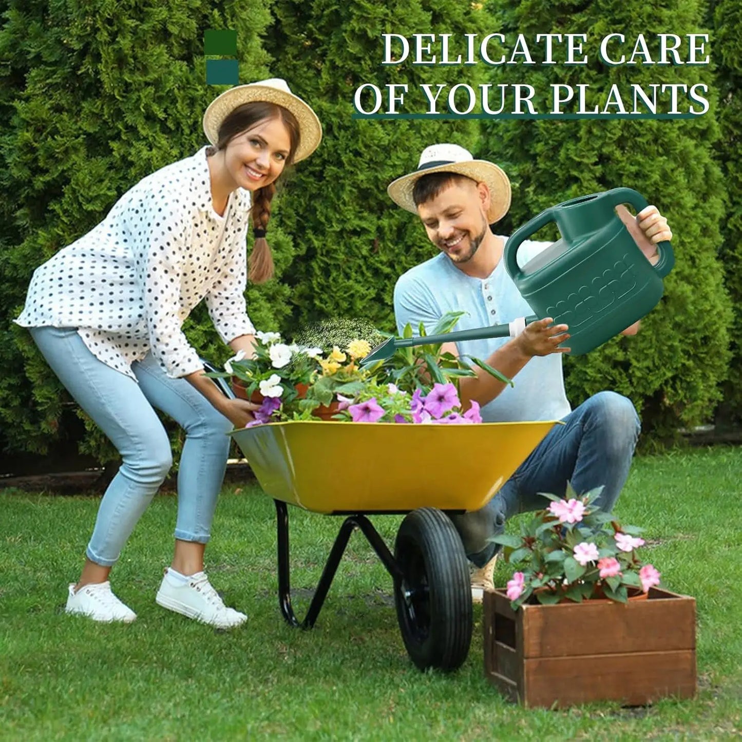None Garden Watering Can With Removable Spout And Sprinkler Head